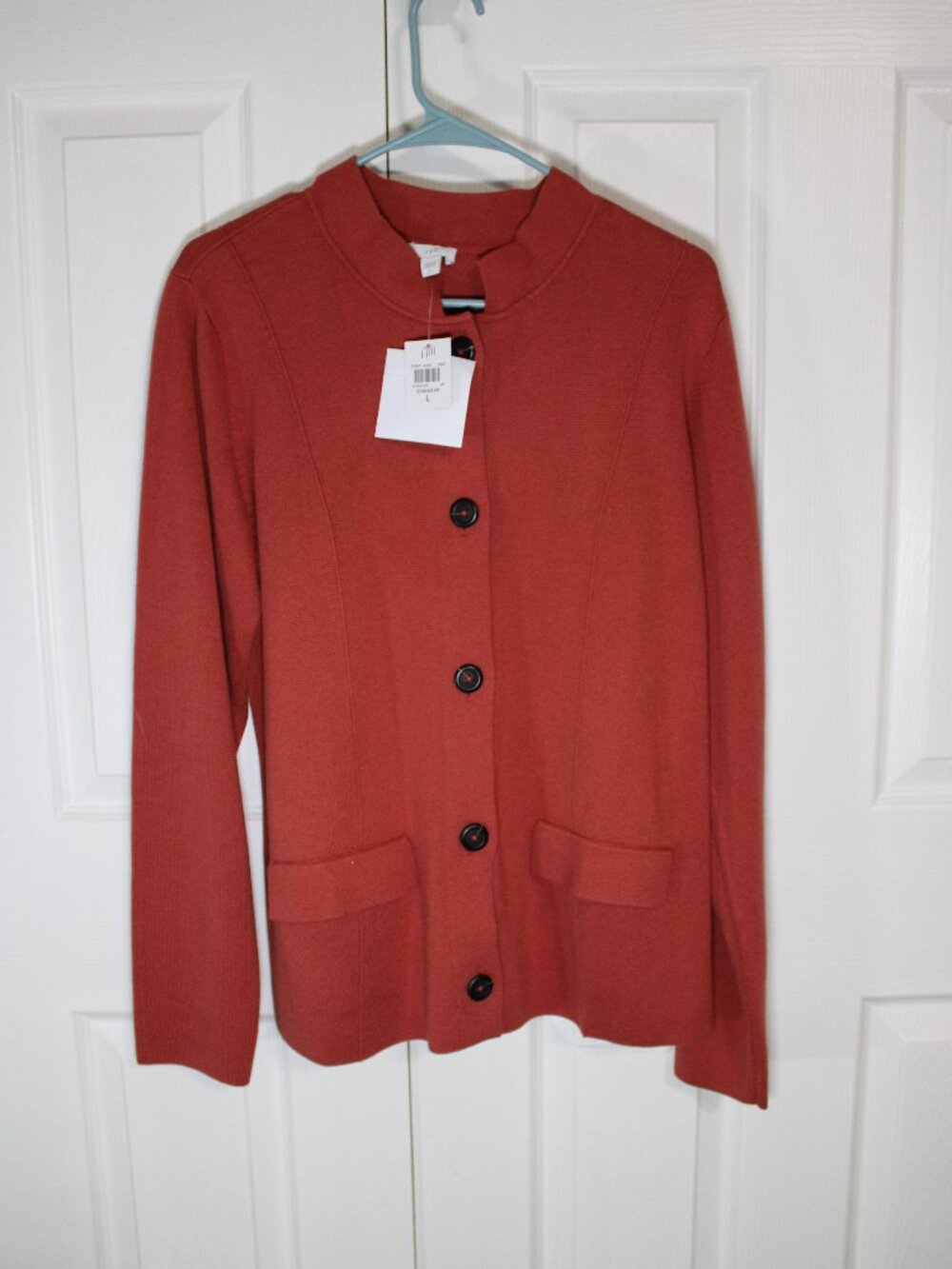 NWT J.Jill Cinnabar Colored Button-Front Closure Blazer Cardigan